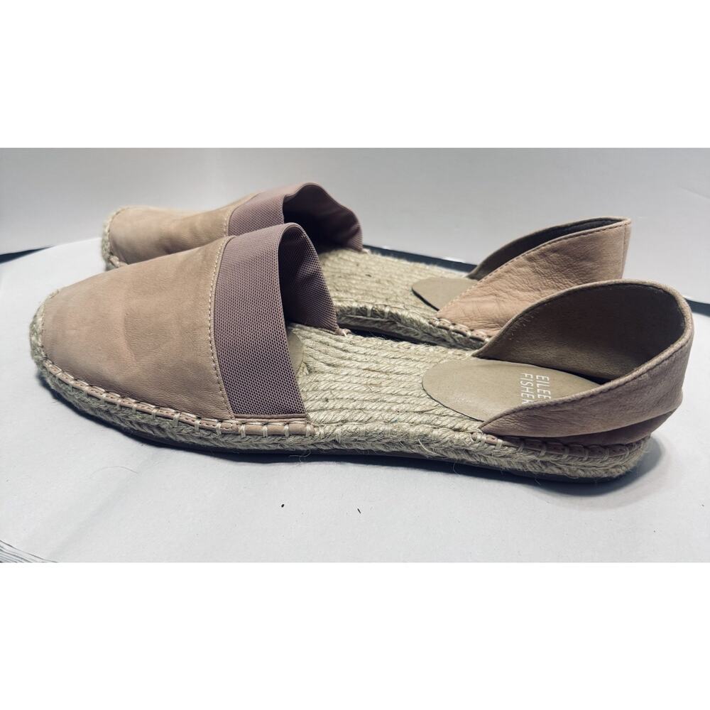 Eileen Fisher D’Orsay Flats Espadrilles size 10 Pink Sandals Nubuck Leather